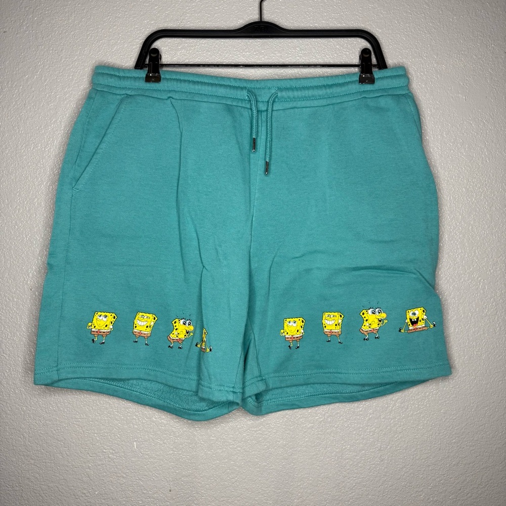 SpongeBob SquarePants Teal Graphic Men Shorts- XL